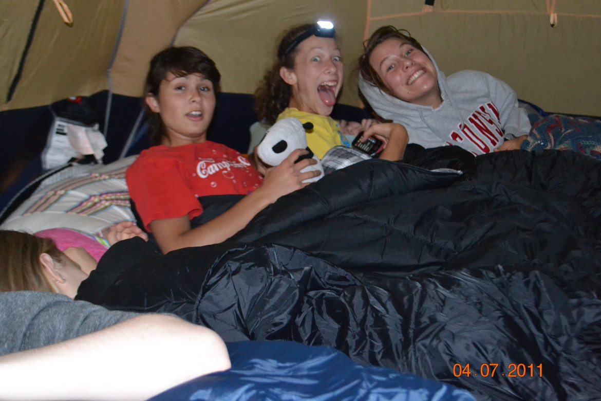 Girls in the tent